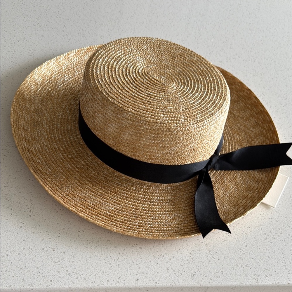 Lack of Color Straw Boater Hat Wide Brim Summer Vacation Travel NWT